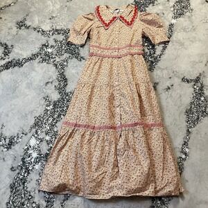 English Factory Dress Womens Size Small Floral Print Midi Orange Multi‎